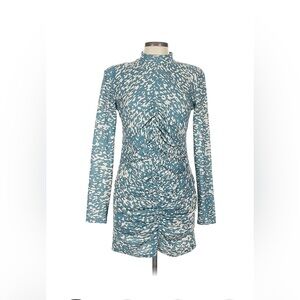 Blue and White Patterned Women's Dress